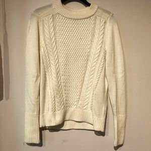 White HM cable knit sweater